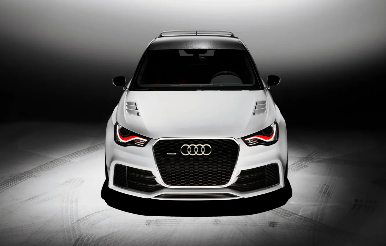 Photo wallpaper Audi, Auto, Audi, White, Tuning, The hood, quattro, The front