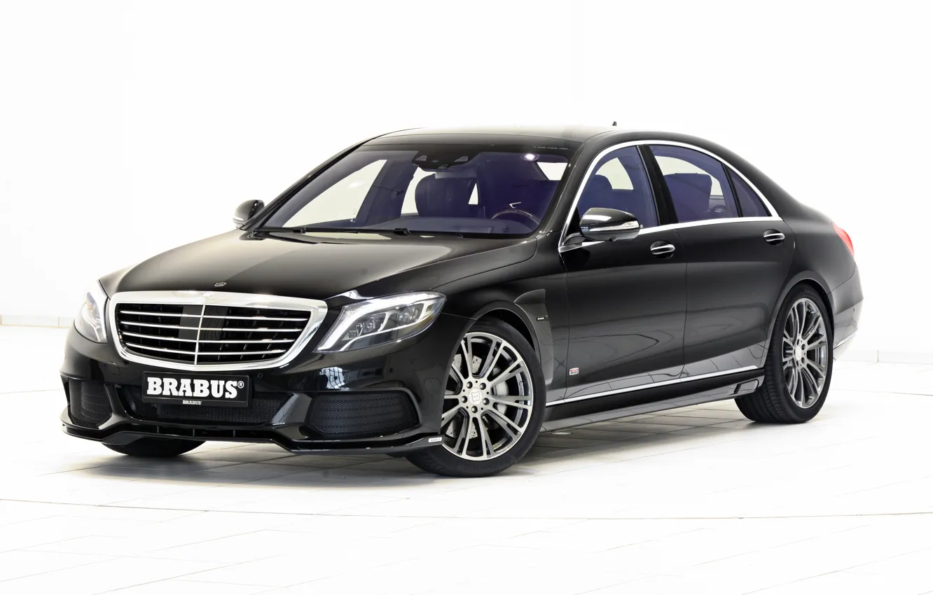 Photo wallpaper black, Mercedes-Benz, Brabus, sedan, Mercedes, Hybrid, BRABUS, hybrid, S-Class, W222, 2015, B50