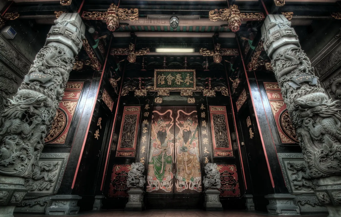 Wallpaper Temple, door, Oriental, columns images for desktop, section  интерьер - download