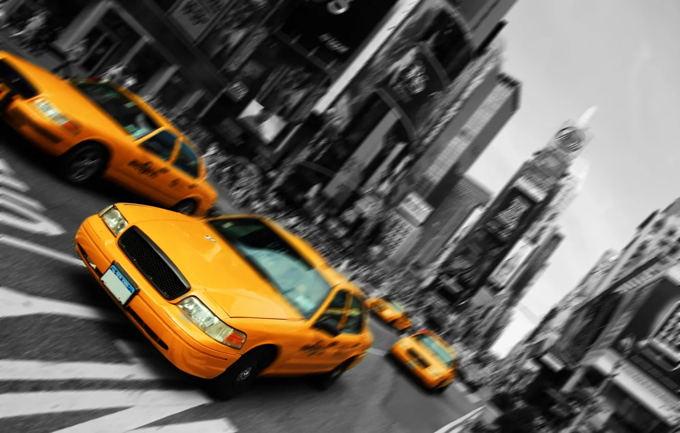 Photo wallpaper road, New York, Taxi, New-York