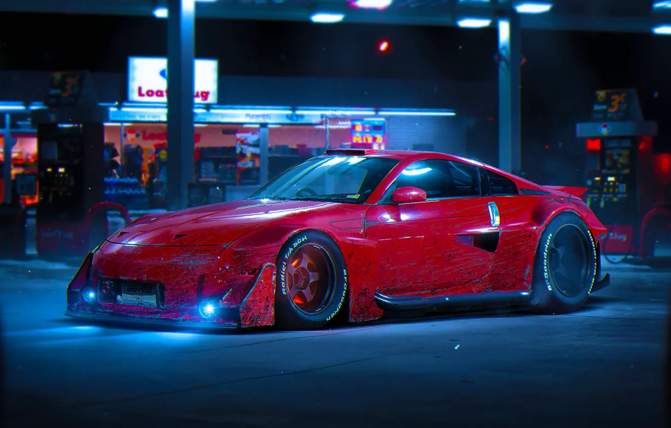 Photo wallpaper Nissan, Red, Color, 350Z, Tuning, Future, by Khyzyl Saleem