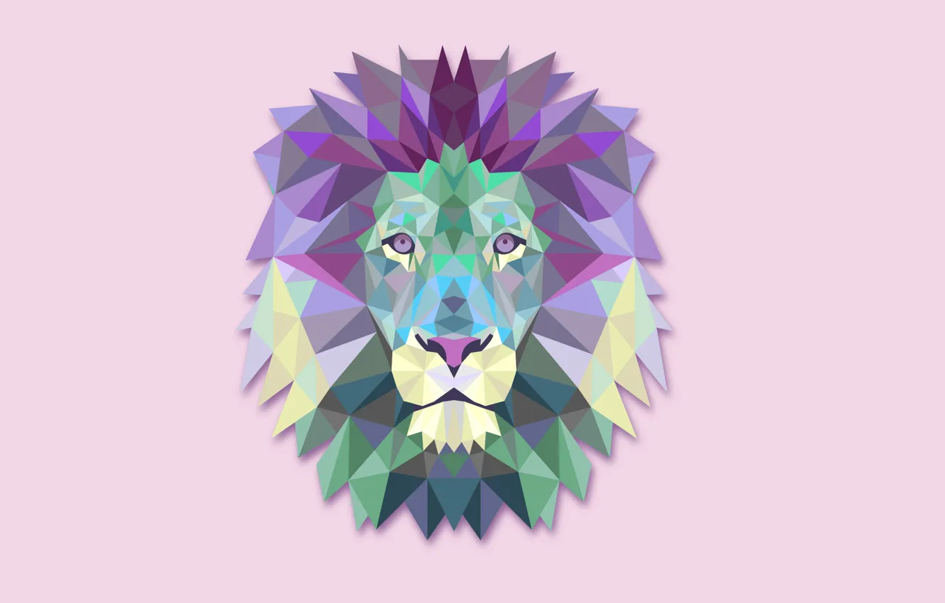 Photo wallpaper abstraction, minimalism, Leo, light background, lion