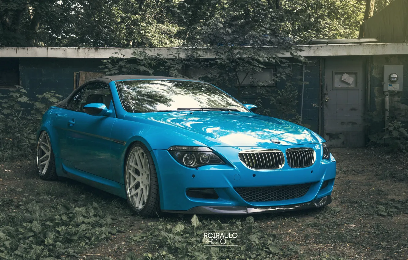 Photo wallpaper autumn, blue, BMW
