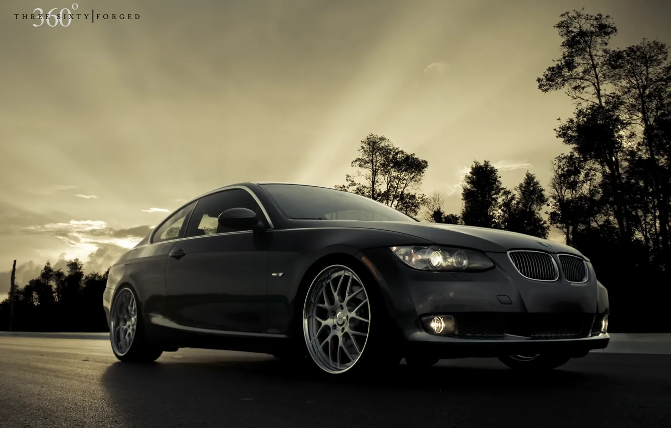 Photo wallpaper high resolution, 360 forged, BMW 335i, black bmw coupe, Beha on the desktop