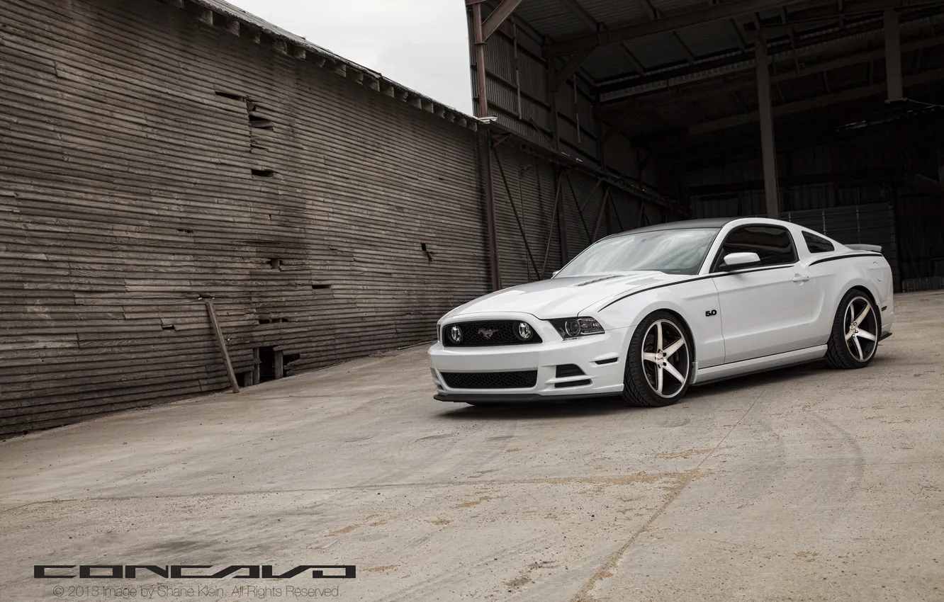 Photo wallpaper machine, auto, lights, Mustang, Ford, optics, auto, Black, Matte, Face, Wheels, Concave, Machined, CW-5