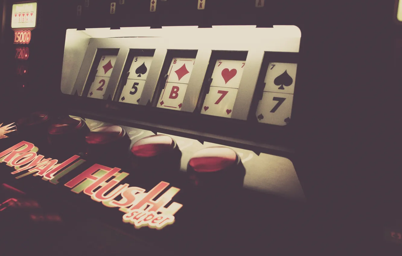 Photo wallpaper card, style, button, machine, game, suit, casino, Las-Vegas, game, royal flush