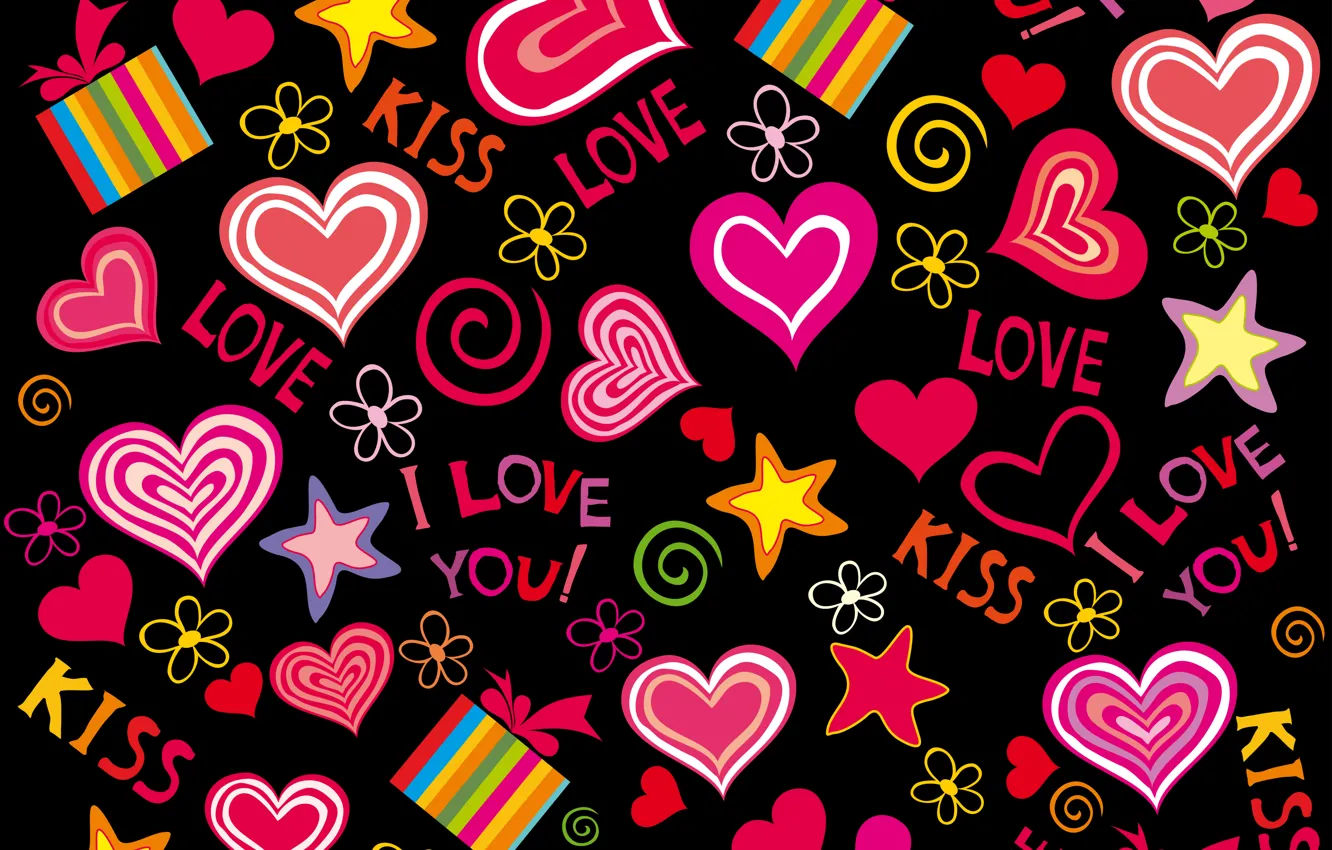 Wallpaper love, vector, hearts, love, background, romantic, hearts, sweet,  valentine images for desktop, section текстуры - download