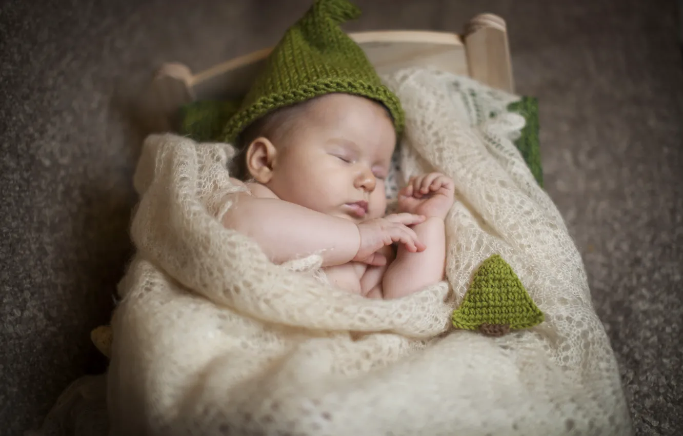 Wallpaper children, hat, sleep, baby, sleeping, shawl, child, baby, cot  images for desktop, section ситуации - download