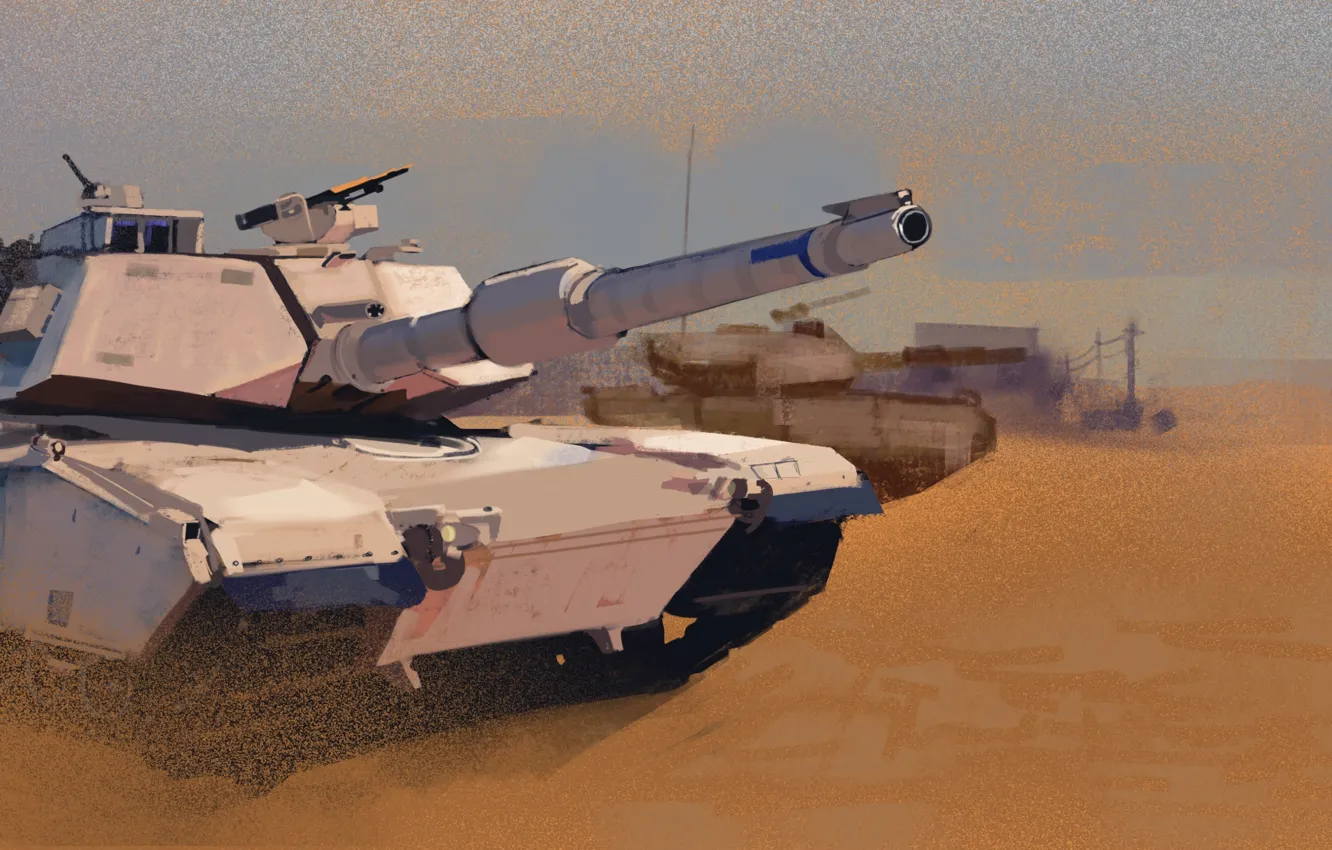 Photo wallpaper tank, M1A1, Abrams, Abrams