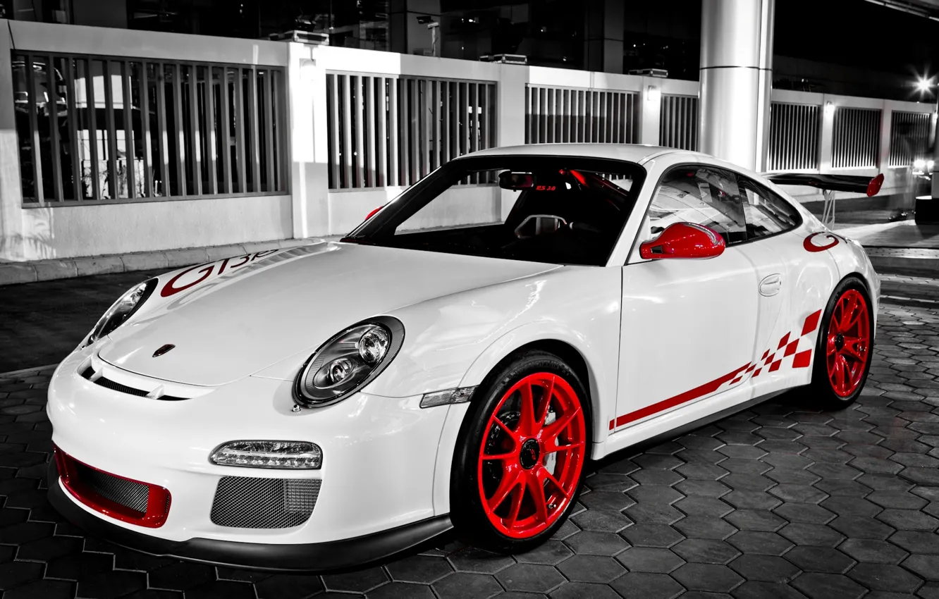 Photo wallpaper white, 911, white, porsche, Porsche, gt3