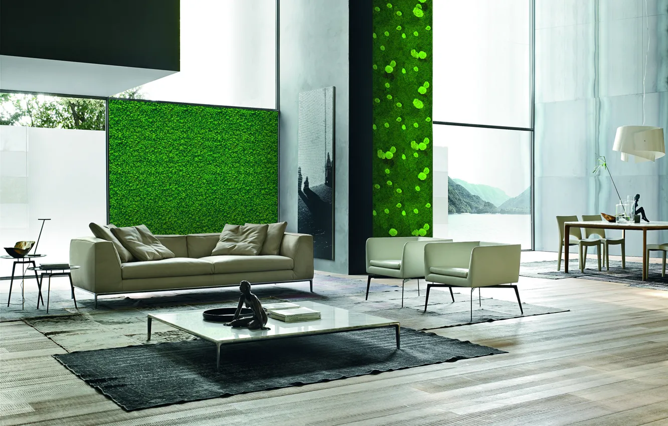 Wallpaper Style Interior Living Space Biophilic Design