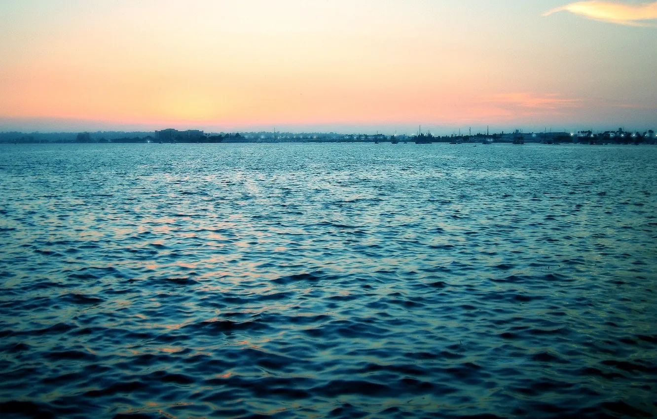 Photo wallpaper sea, wave, sunrise