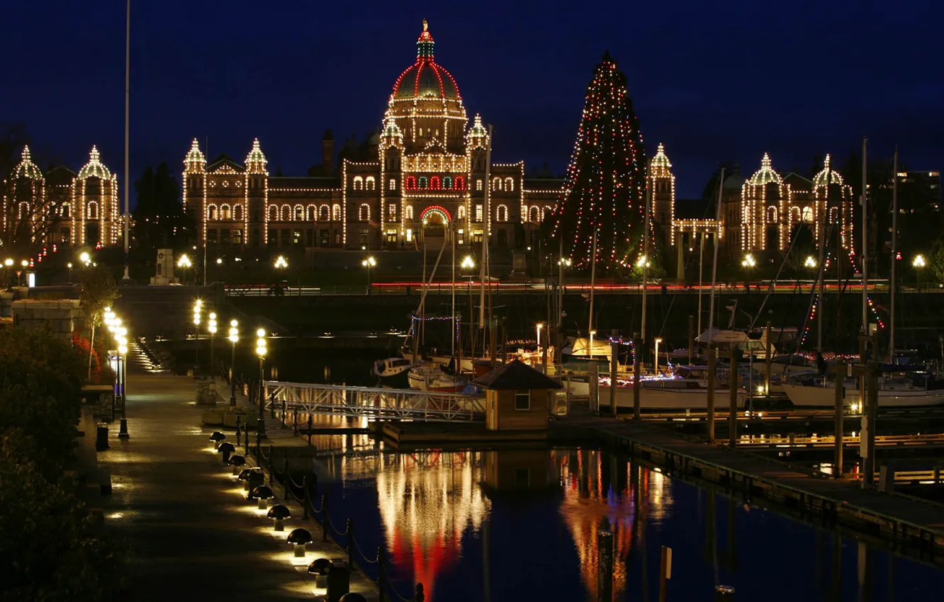 Wallpaper The city, City, Canada, Christmas, New Year, Victoria images for  desktop, section город - download