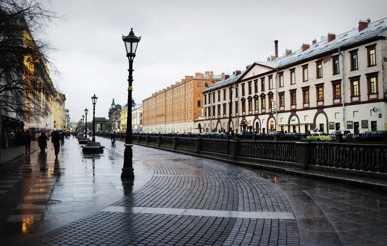 Photo wallpaper rain, overcast, Peter, Saint Petersburg, puddles, Russia, Russia, SPb, St. Petersburg, spb