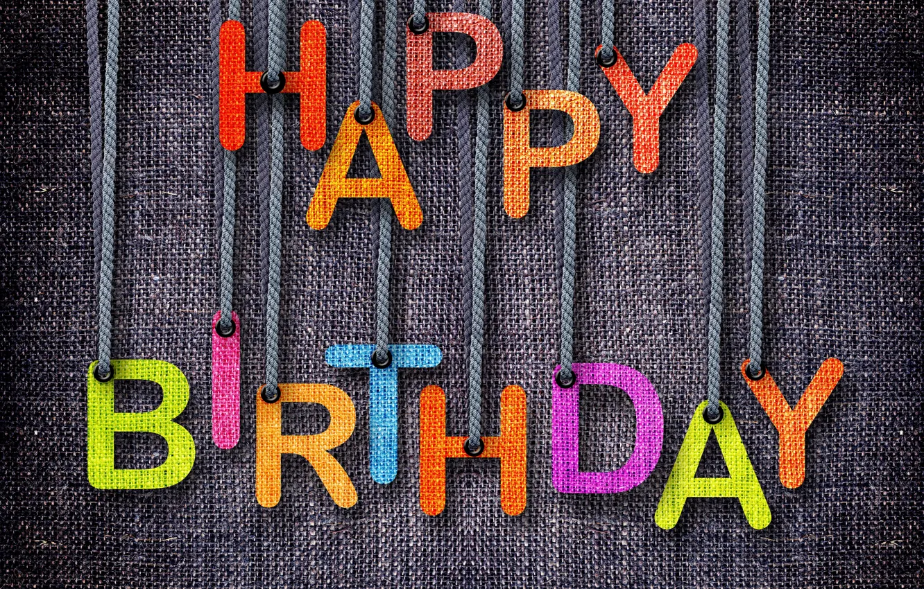 Photo wallpaper colorful, happy, background, jeans, birthday, letters
