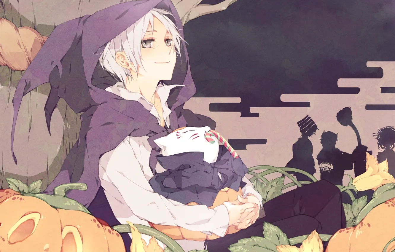 Wallpaper Tree Anime Candy Pumpkin Halloween Flowers Natsume Images, Photos, Reviews