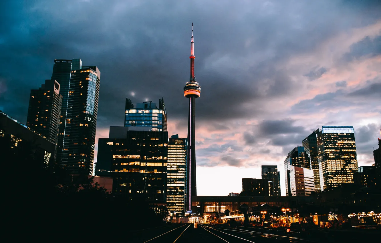 Wallpaper the city, lights, the evening, Canada, Toronto images for  desktop, section город - download
