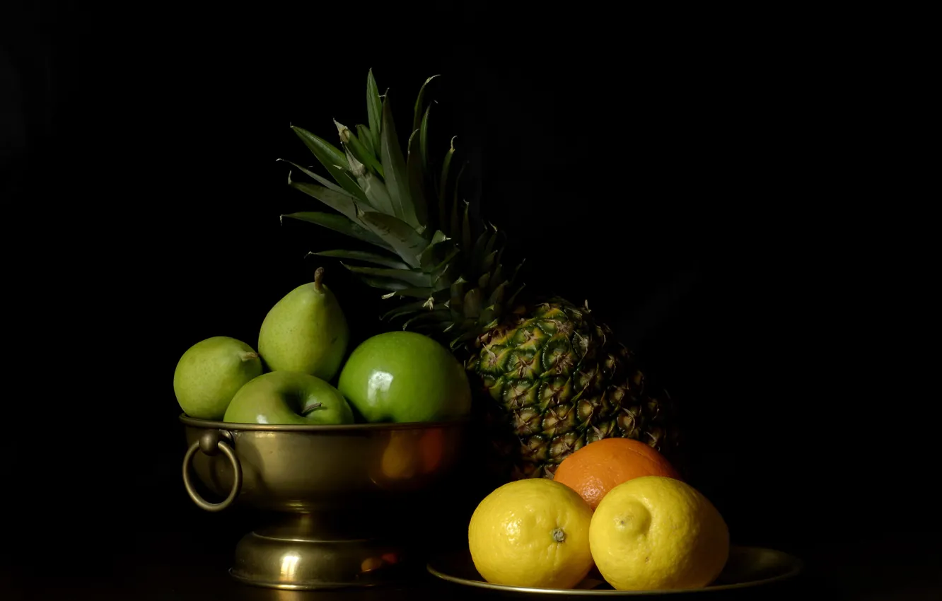Photo wallpaper lemon, fruit, pineapple, all fruits