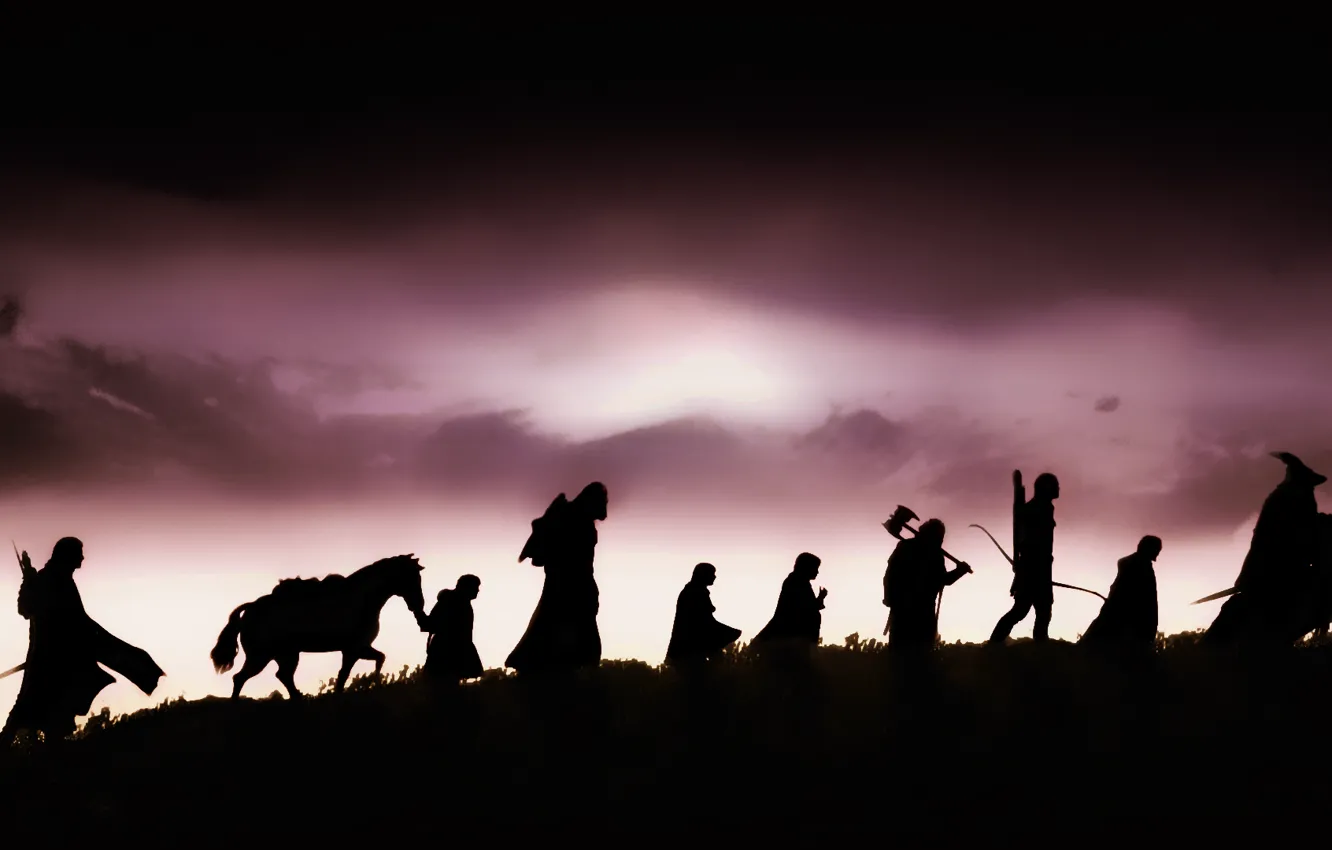 Wallpaper The Lord of the rings, silhouettes, the fellowship of the ring  images for desktop, section фильмы - download
