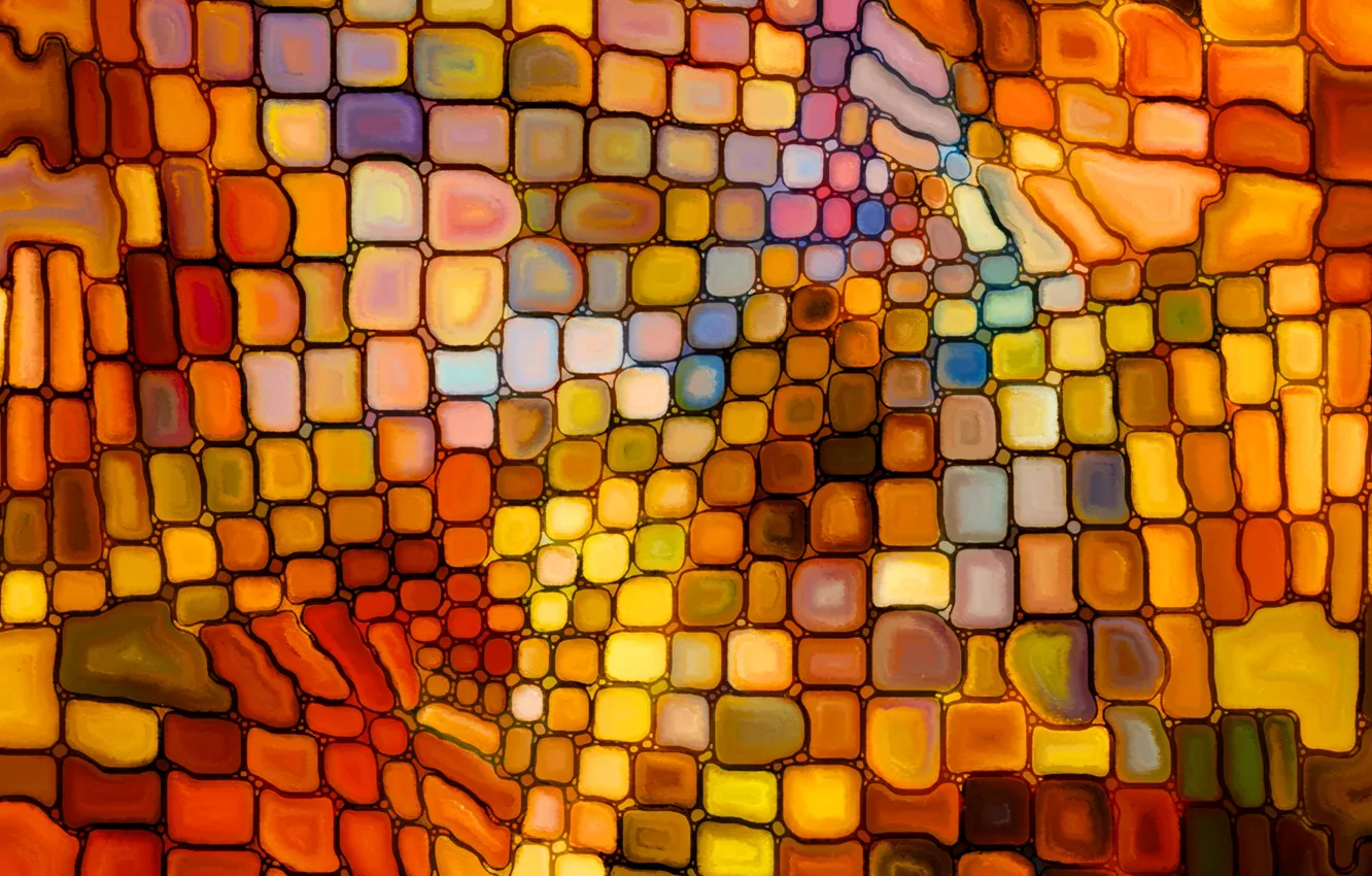 Wallpaper mosaic, pattern, stained glass, colorful images for desktop,  section текстуры - download