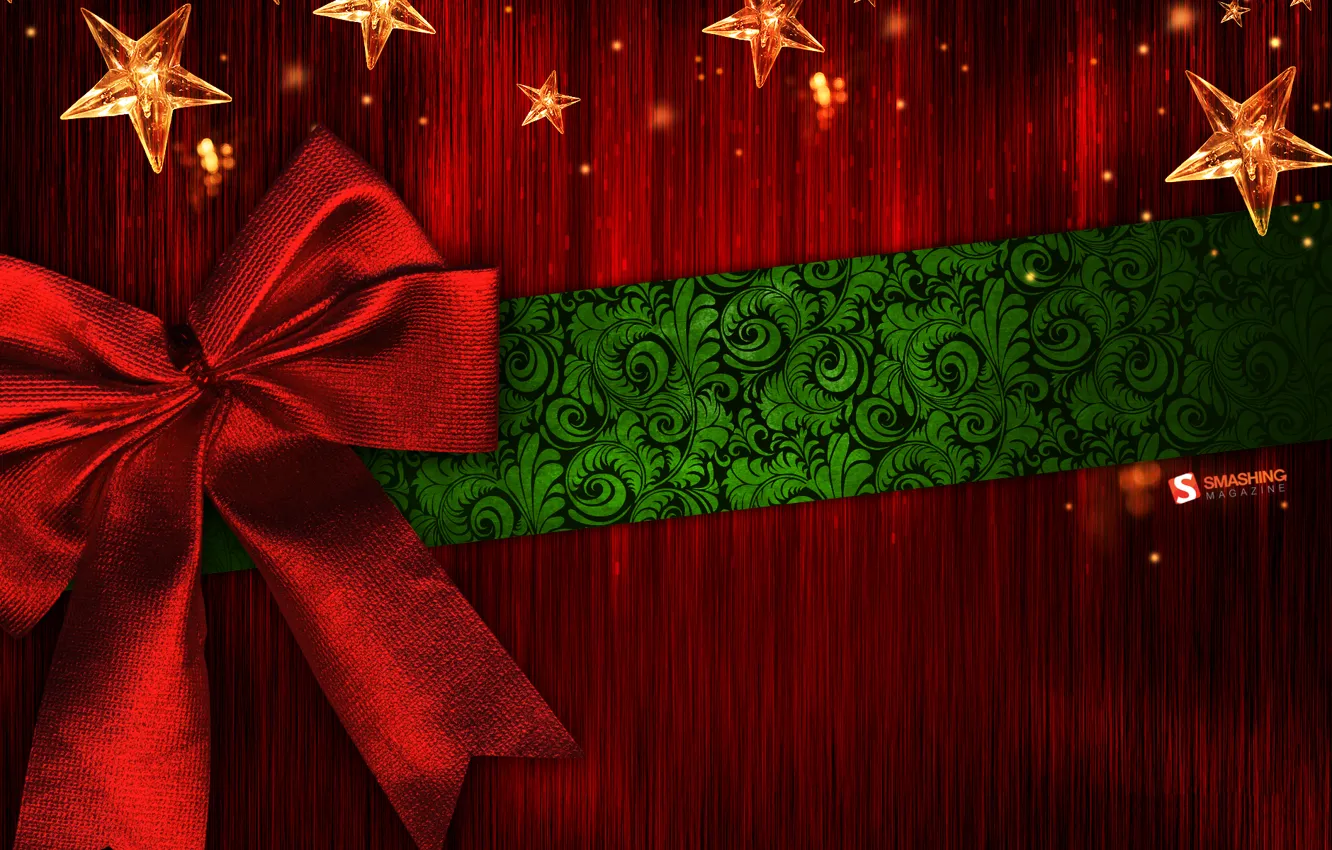 Photo wallpaper red, gift, new year, bow