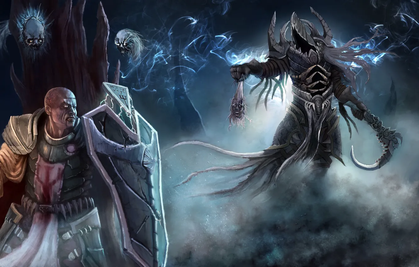Wallpaper Darkness Sword Shield Blizzard Diablo Crusader Images, Photos, Reviews