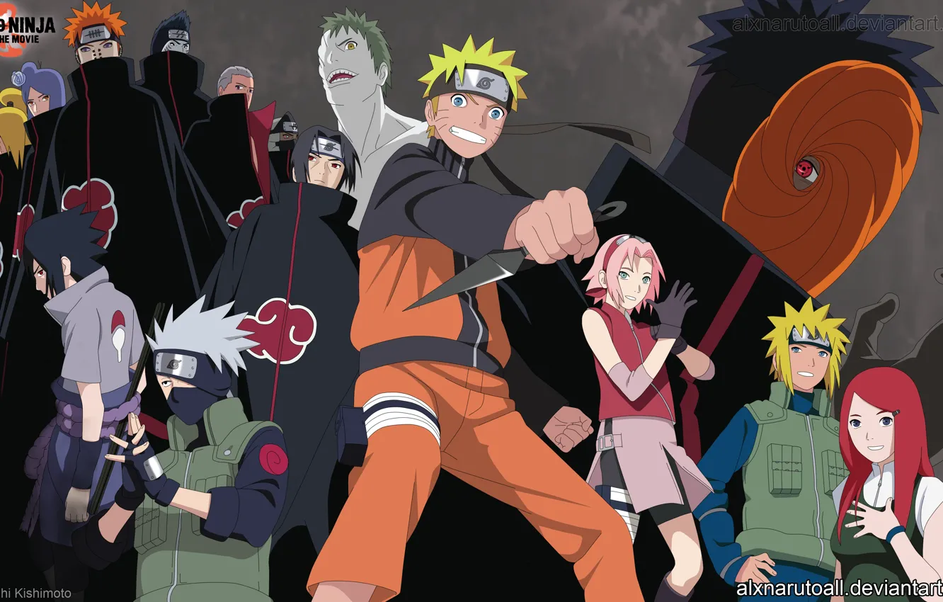 Photo wallpaper Sakura, Sasuke, Naruto, Toby, Minato, Kakashi, Akacke, Kushina