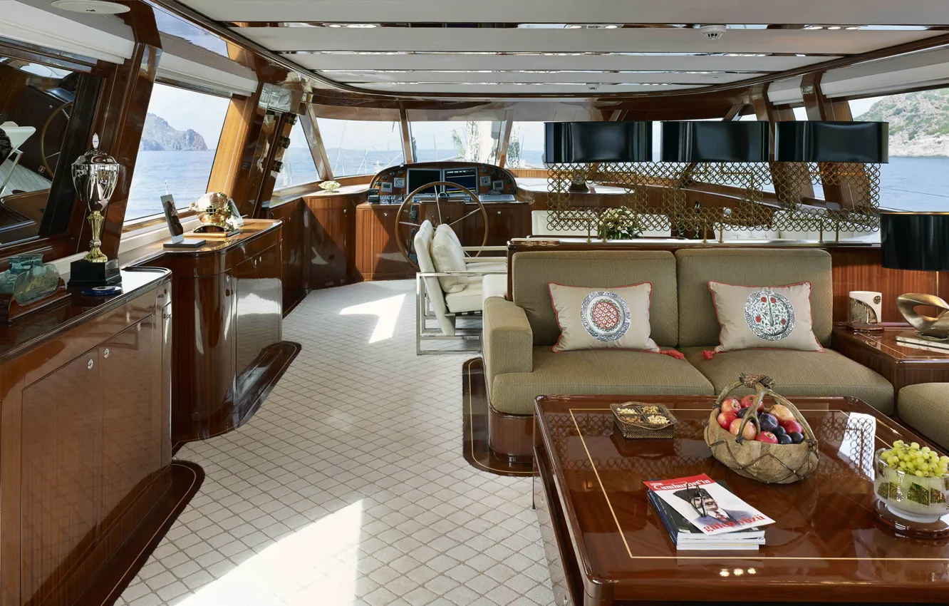 Photo wallpaper design, style, interior, yacht, Suite, interior, Luxury yacht, Glorious