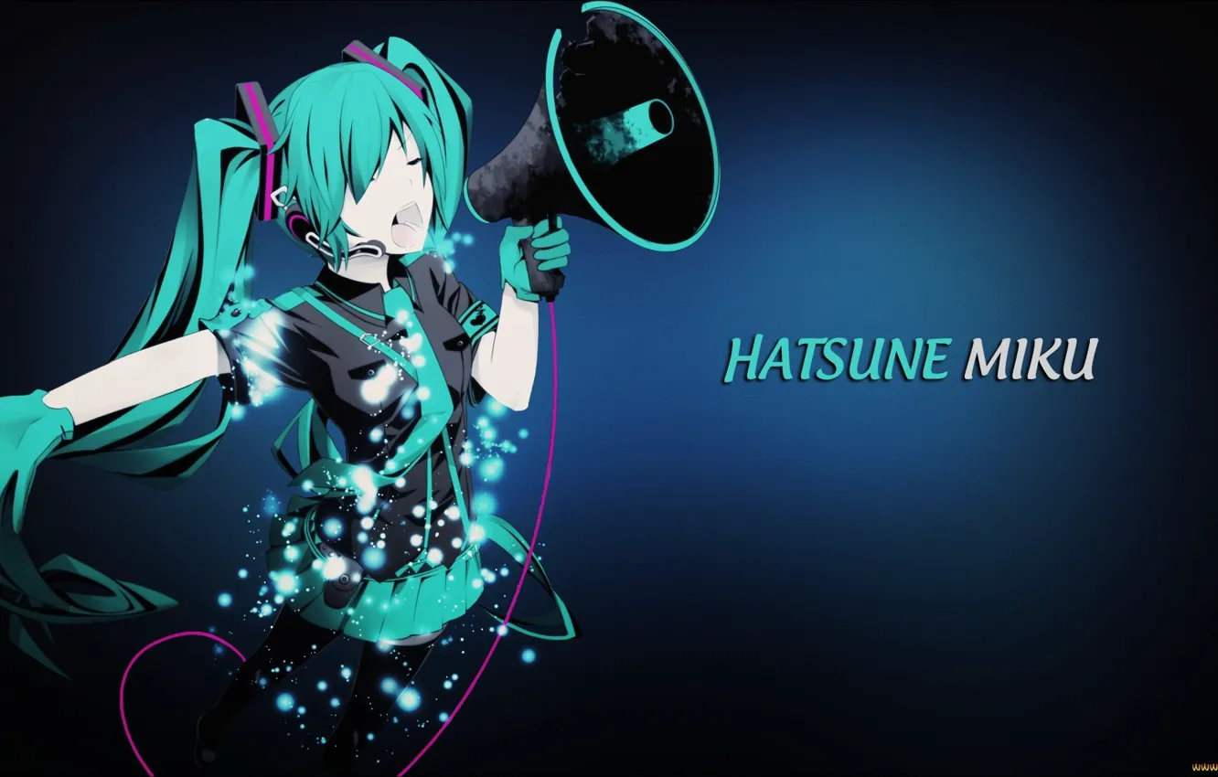 Photo wallpaper microphone, vocaloid, hatsune miku, Vocaloid, Hatsune Miku