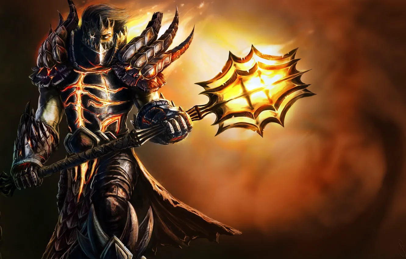 Photo wallpaper look, weapons, the game, art, chain, armor, World of Warcraft, Deathwing, Deathwing, Neltharion