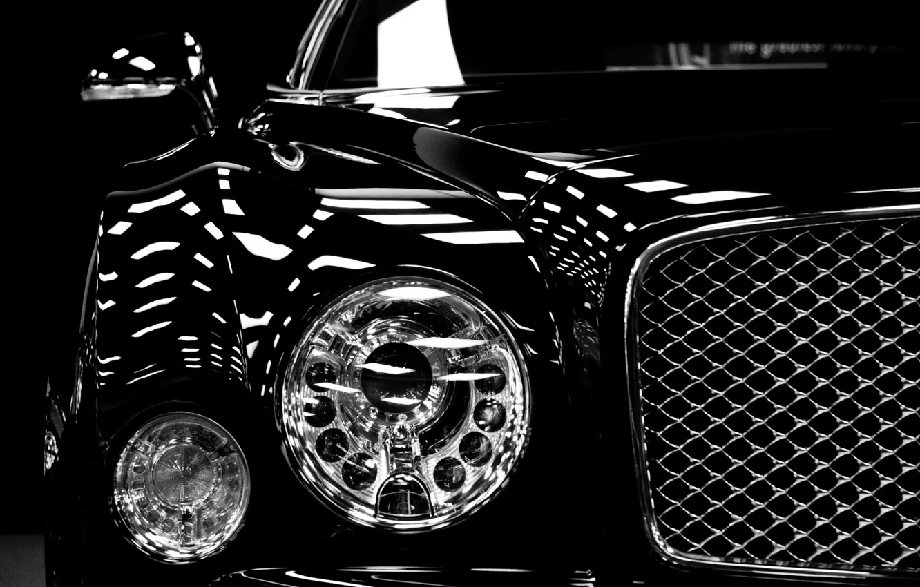 Photo wallpaper machine, lights, car, Bentley Mulsanne