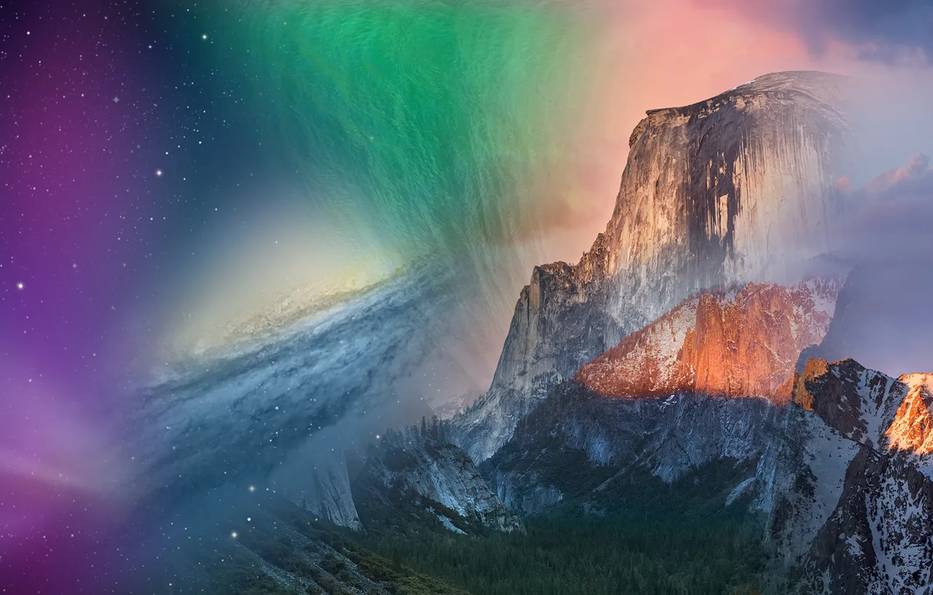 Photo wallpaper mountains, apple, mac, os x