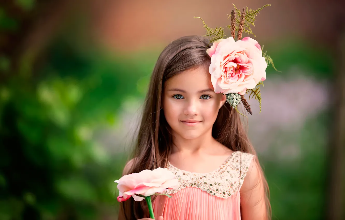 Wallpaper flower, smile, girl, beautiful eyes, child photography, Little  Flower images for desktop, section стиль - download