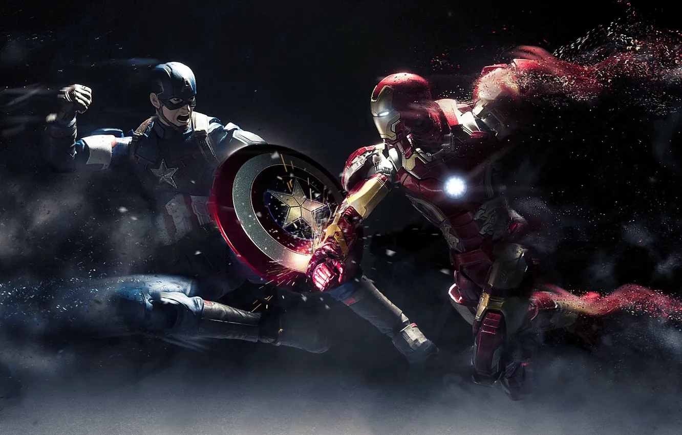 Wallpaper toys, combat, Iron Man, Captain America, Civil War images for  desktop, section фильмы - download