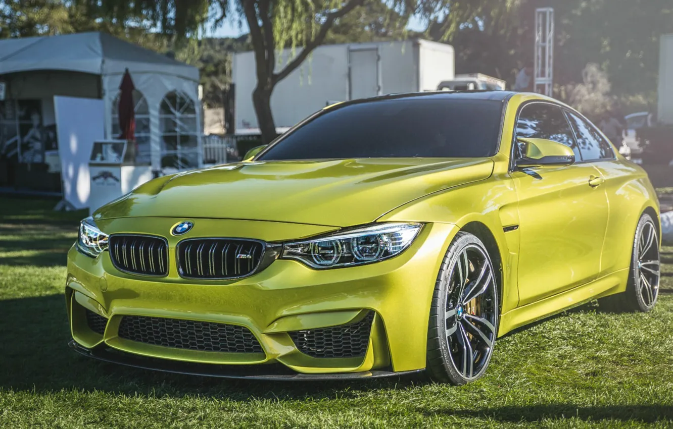 Photo wallpaper car, yellow, BMW
