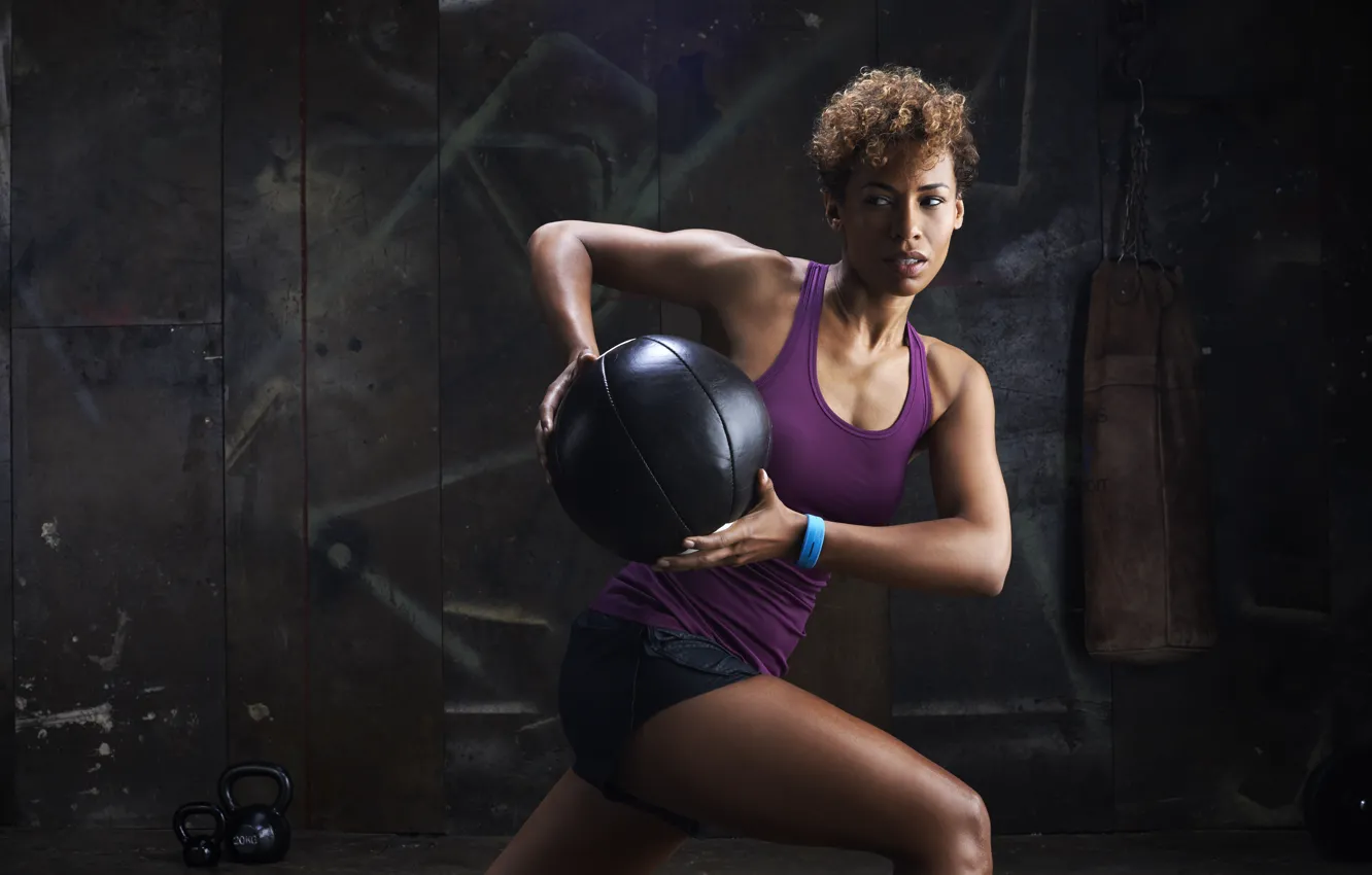 Wallpaper women, ball, pose, workout, fitness, weight images for ...