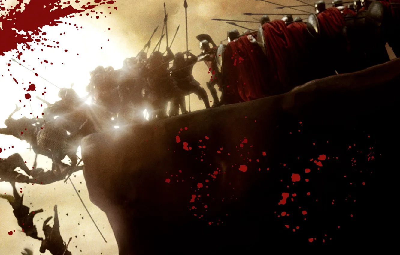 Wallpaper battle, Blood, 300 Spartans