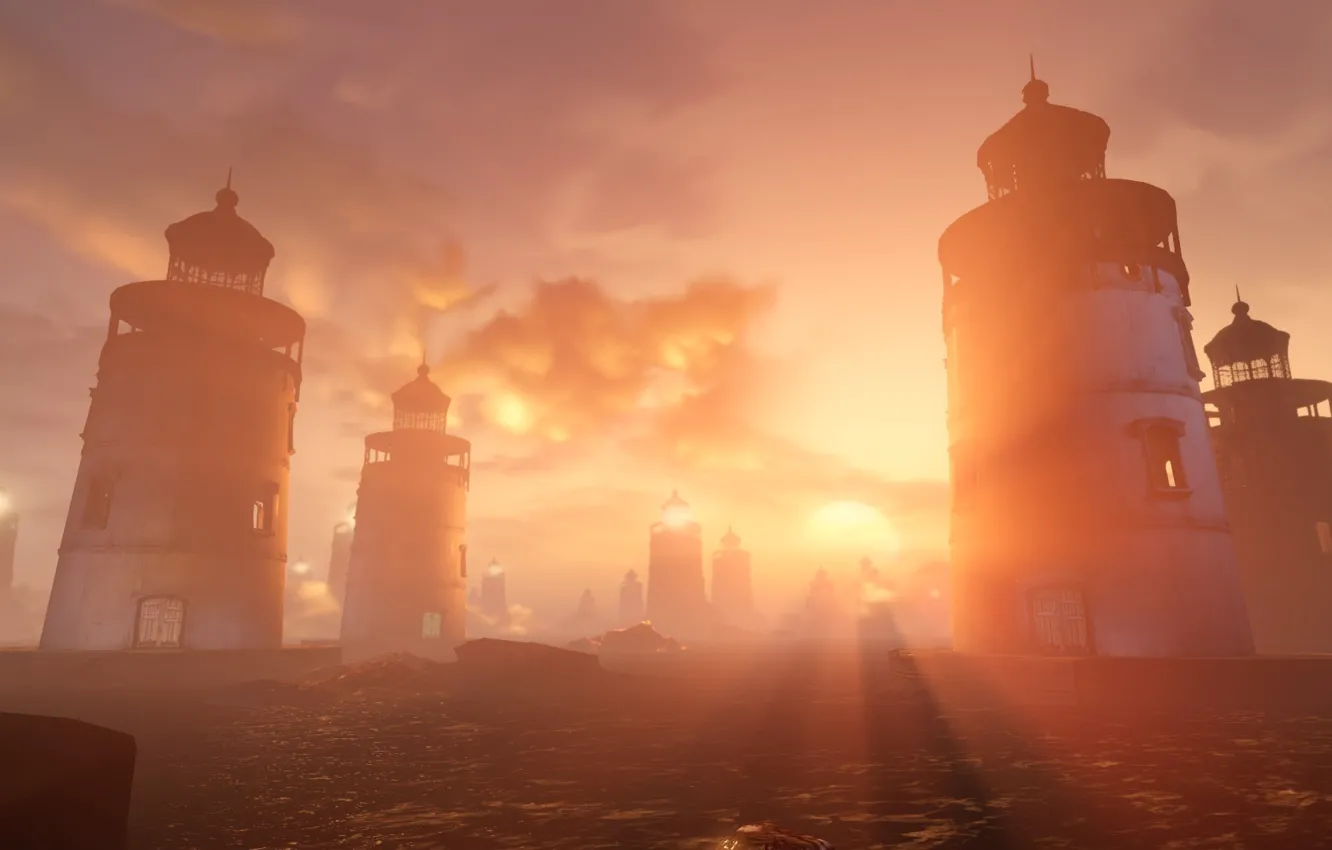 Wallpaper BioShock, Sunset, lighthouse, BioShock Infinite images for  desktop, section игры - download