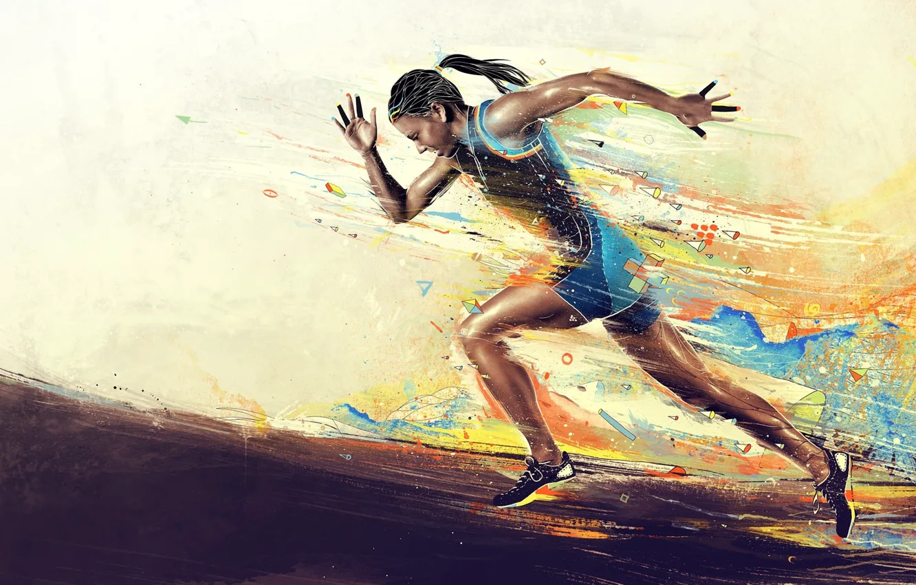 Wallpaper Color, Girl, Sport, Girl, Running, Color, Desire, Sport, Running,  The desire images for desktop, section спорт - download