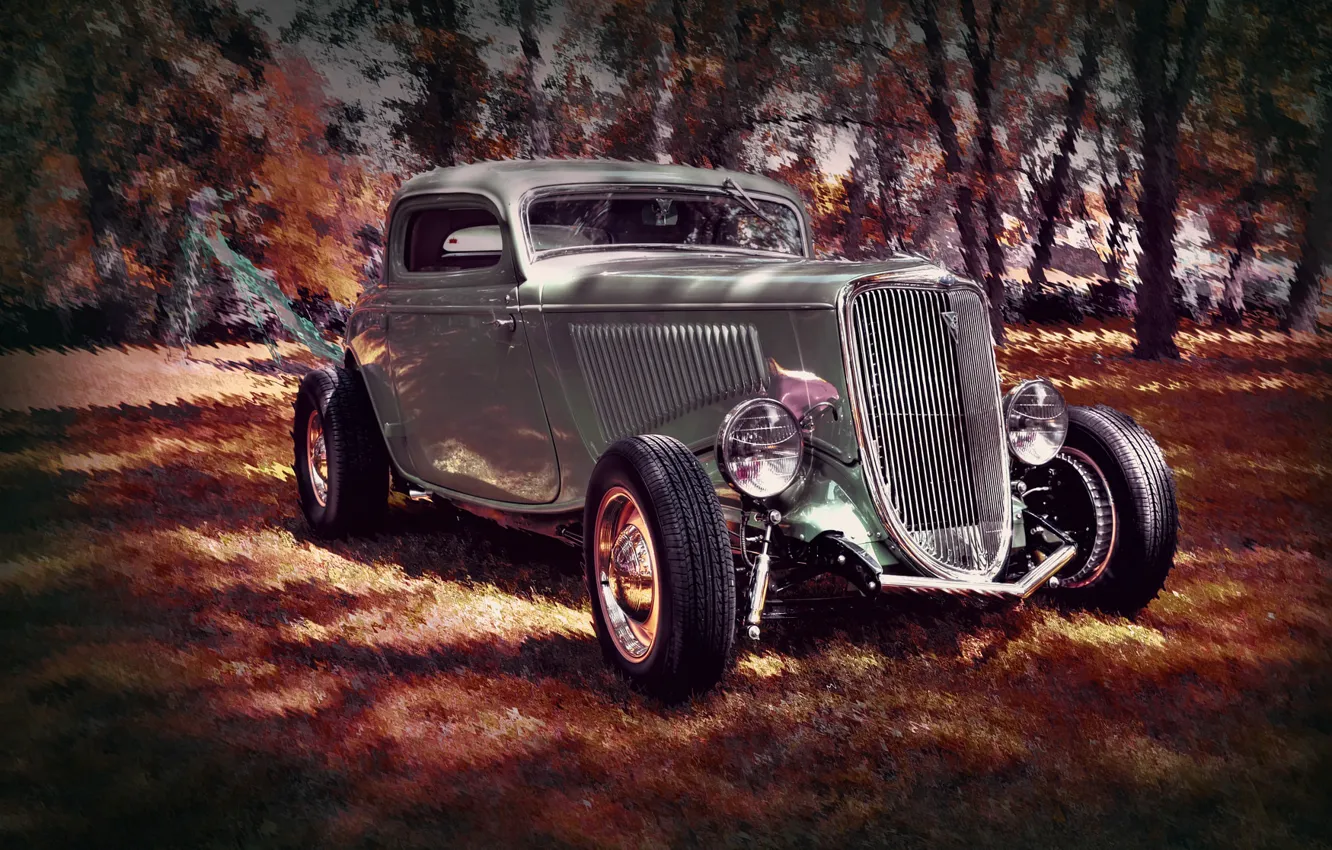 Photo wallpaper retro, classic, hot-rod, classic car