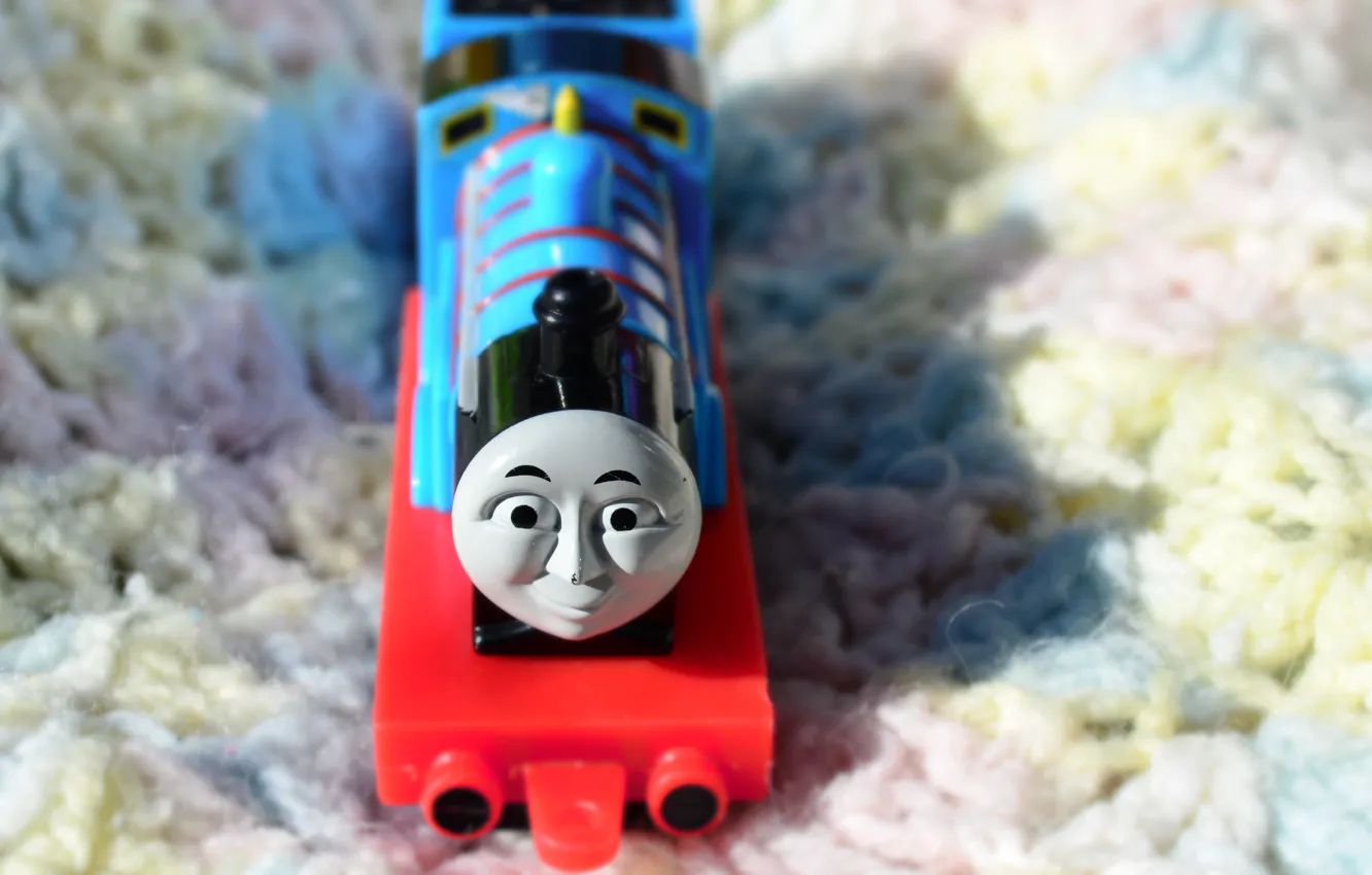Photo wallpaper toy, children, blanket, white background, train, blue color