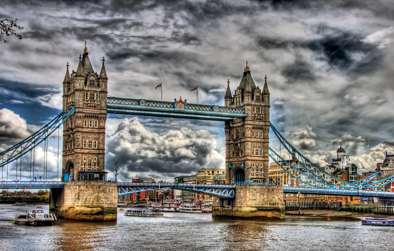 Photo wallpaper bridge, river, London