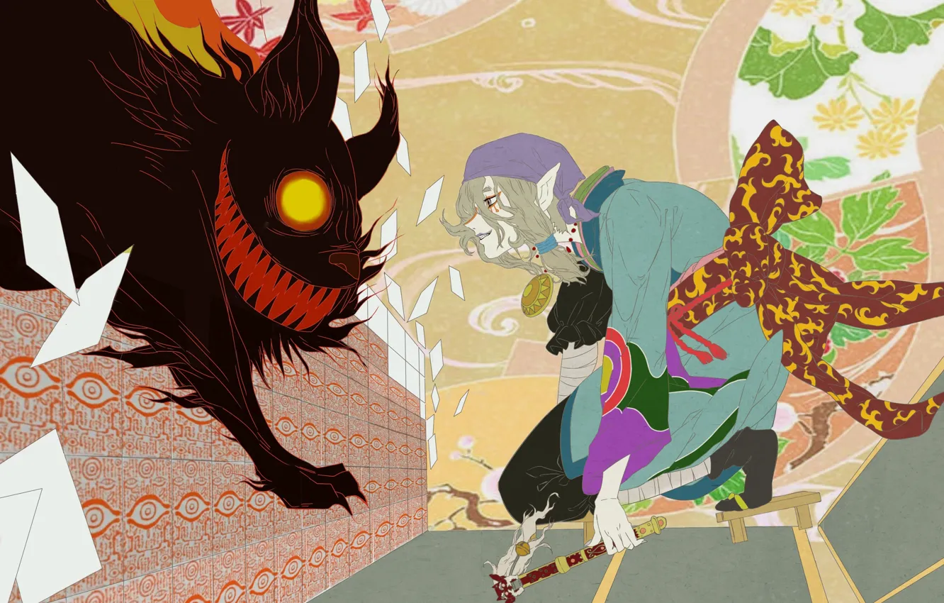 Wallpaper monster, the demon, art, Anime, guy, Anime, Mononoke, Kusuriuri  images for desktop, section прочее - download