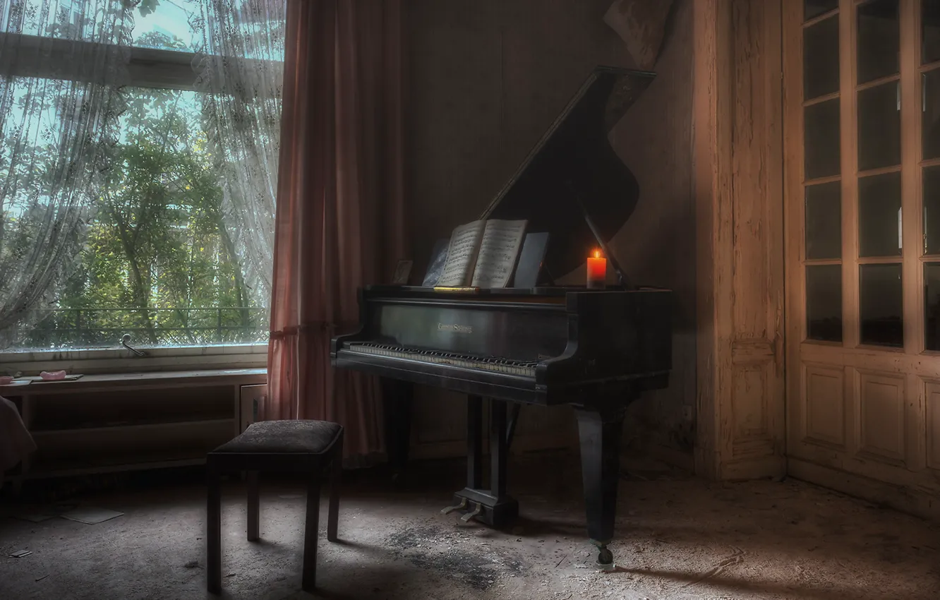 Photo wallpaper music, piano, the player´s place