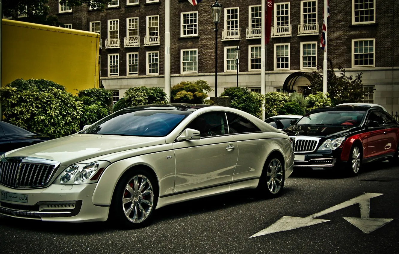 Photo wallpaper Road, The city, The building, City, Maybach, Coupe, roads, buildings, 57S, Xenatec