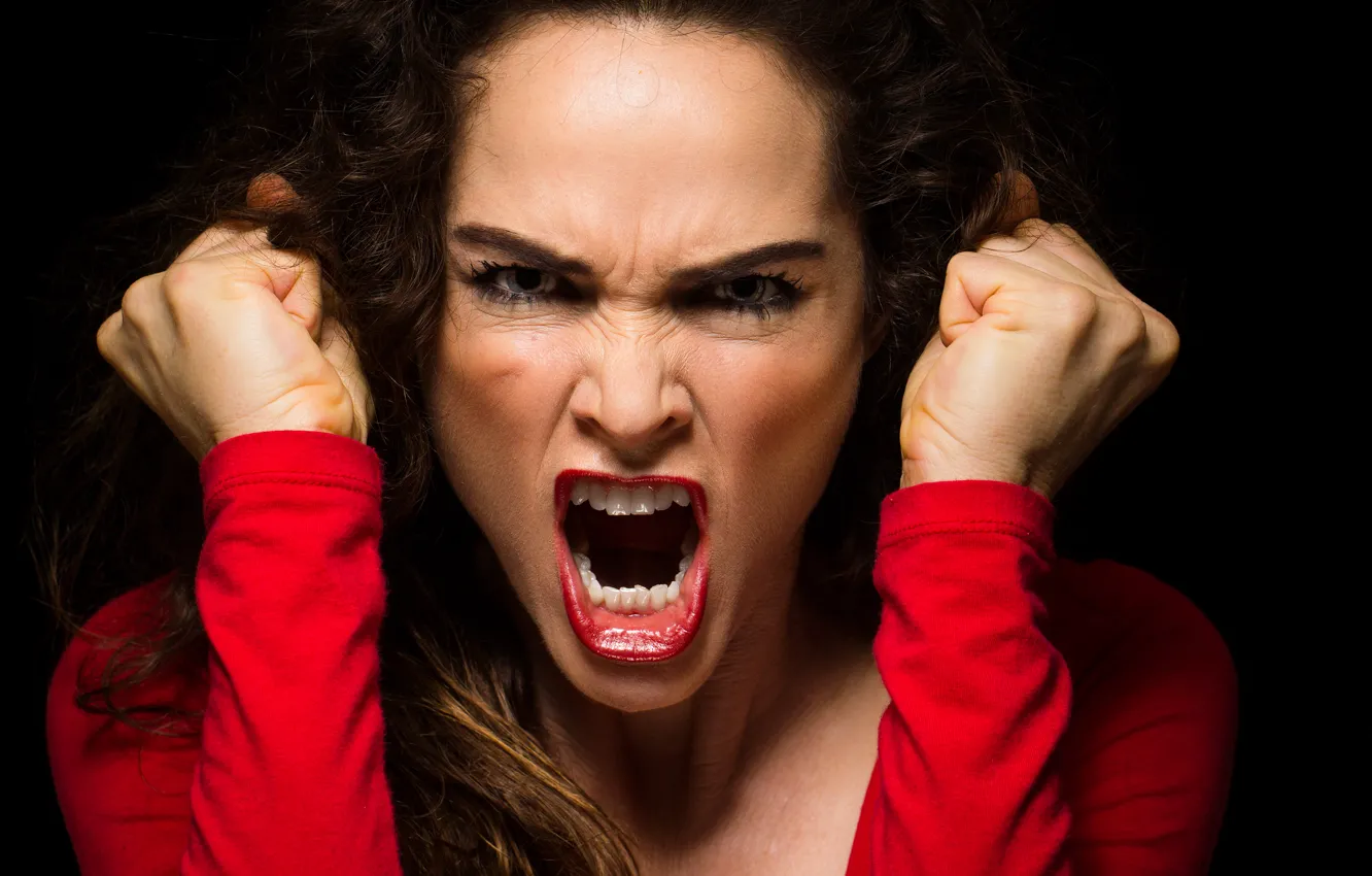 Wallpaper woman, scream, anger images for desktop, section настроения -  download