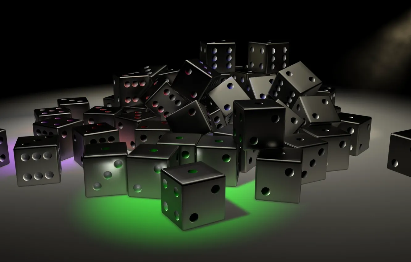 Wallpaper cubes, black, the game, dice, the dice images for desktop,  section рендеринг - download