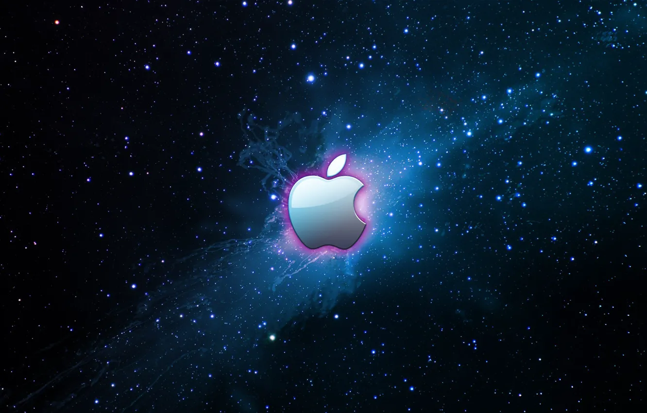 Wallpaper stars, blue, apple, logo images for desktop, section hi-tech -  download