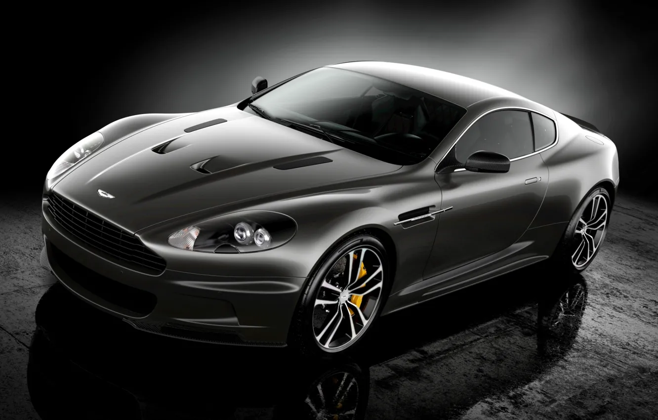 Photo wallpaper reflection, black, Aston Martin, DBS, supercar, twilight, Ultimate, the front, Aston Martin, spec.version, DBS